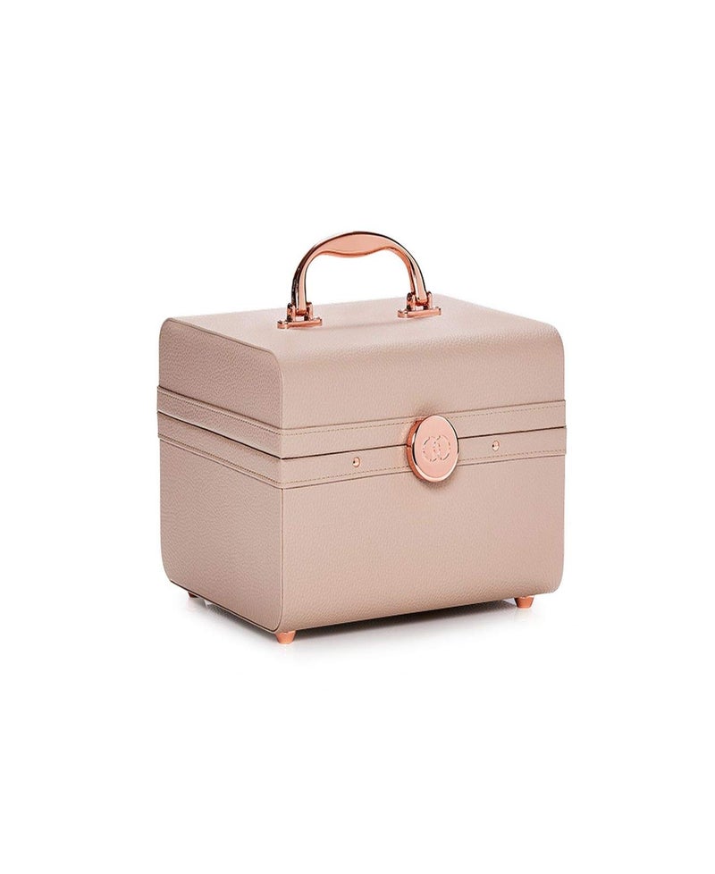 Caboodles Life & Style Small Train Case, Makeup Cosmetic Case Organizer Small Train Case,Cream White - Image 2